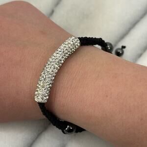 Pave bar black adjustable bracelet